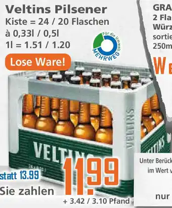 Klaas und Kock Veltins Pilsenser 24x0,33L/20x0,5L Angebot