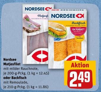 REWE Nordsee matjesfilet oder backfisch Angebot