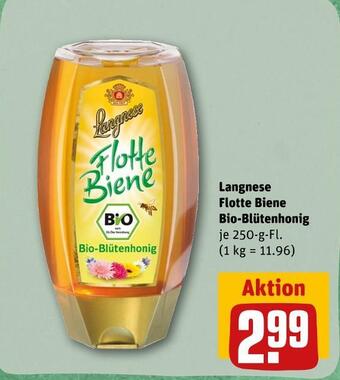 REWE Langnese flotte biene bio-blütenhonig Angebot