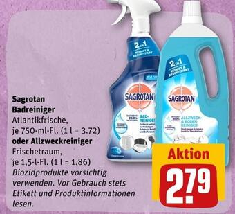 REWE Sagrotan badreiniger oder allzweckreiniger Angebot