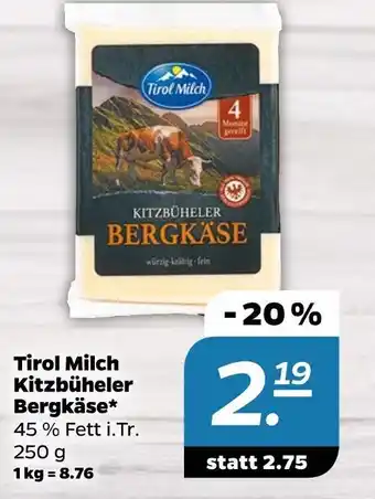 NETTO Tirol milch kitzbüheler bergkäse Angebot