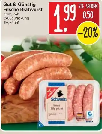 WEZ Gut & Günstig Frische Bratwurst 5x80g Angebot