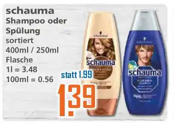 Klaas und Kock Schauma Shampoo oder Spülung 400/250ml Angebot