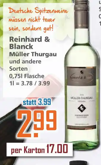 Klaas und Kock Reinhard & Blanck Müller Thurgau 0,75L Angebot