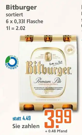 Klaas und Kock Bitburger 6 x 0,33 L Angebot