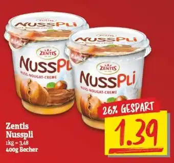 NP Discount Zentis Nusspli 400g Becher Angebot