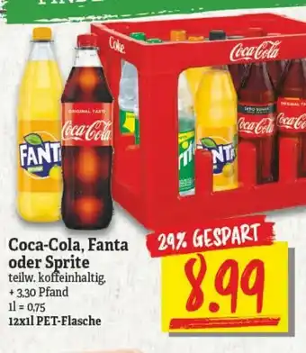 NP Discount Coca Cola, Fanta oder Sprite 12x1L Angebot