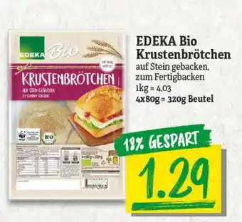 NP Discount Edeka Bio Krustenbrötchen 4x 80 g = 320 g Angebot