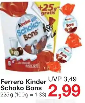 Jawoll Ferrero Kinder Schoko Bons 225g Angebot