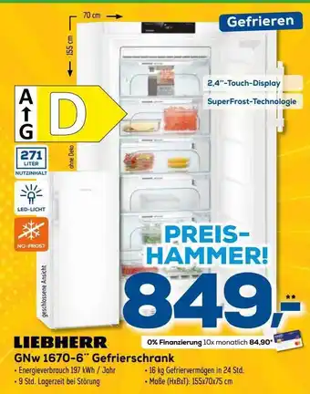 Euronics XXL Liebherr gnw 1670-6 gefrierschrank Angebot