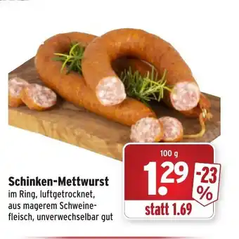 Wasgau Schinken Mettwurst 100g Angebot