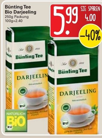 WEZ Bünting Tee Bio Darjeeling 250g Angebot