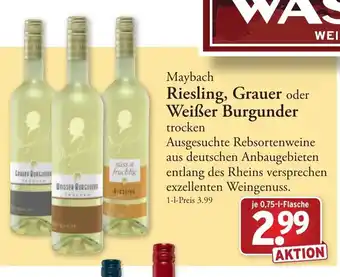 Wasgau Maybach Riesling / Grauer oder Weißer Burgunder 0,75L Angebot