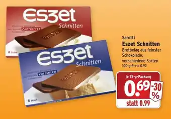 Wasgau Sarotti Eszet Schnitten 75g Angebot