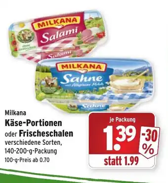 Wasgau Milkan Käse Portionen oder Frischeschalen 140-200g Angebot