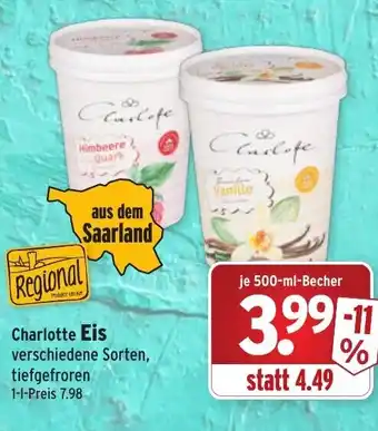 Wasgau Charlotte Eis 500ml Becher Angebot