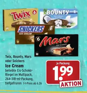 Wasgau Twix, Bounty, Mars oder Snickers Ice Cream 264-318ml Angebot