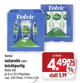 Wasgau Volvic Naturelle oder leichtperlig 6x1,5L Angebot