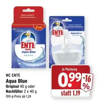 Wasgau WC Ente Aqua Blue Original 40g oder Nachfüller 2x40g Angebot