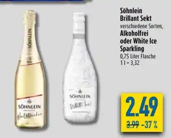 diska Söhnlein Brillant Sekt , Alkoholfrei oder White Ice Sparkling 0,75L Angebot