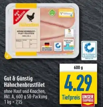 diska Gut & Günstig Hähnchenbrustfilet 600g Angebot