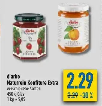 diska d'arbo Naturrein Konfitüre extra 450 g Angebot