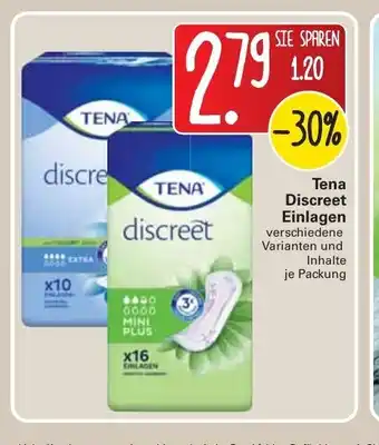 WEZ Tena discreet Einlagen Angebot