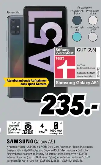 MEDIMAX Samsung Galaxy A51 Angebot
