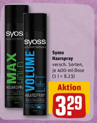 REWE Syoss Haarspray 400ml Angebot