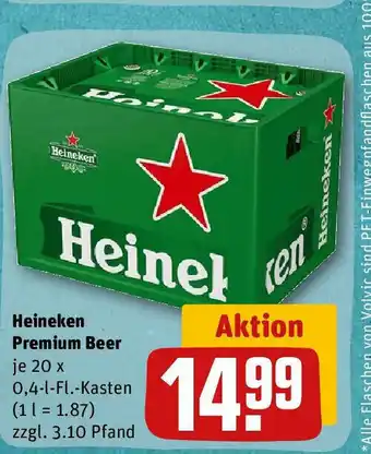 REWE Heineken Premium Beer 20*400ml Angebot