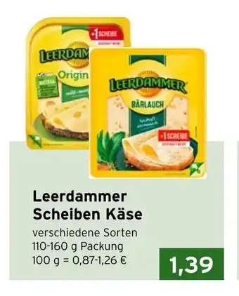 CAP Markt Leerdammer Scheiben Käse 110-160g Angebot