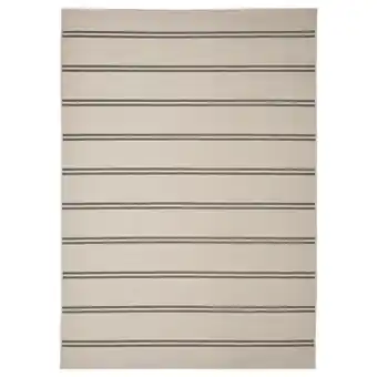 IKEA Virklund teppich flach gewebt, drinnen/drau beige/dunkelgrau Angebot