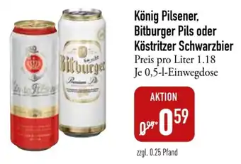 Galeria Markthalle König Pilsener, Bitburger Pils oder Köstritzer Schwarzbier 0,5 L Einwegdose Angebot