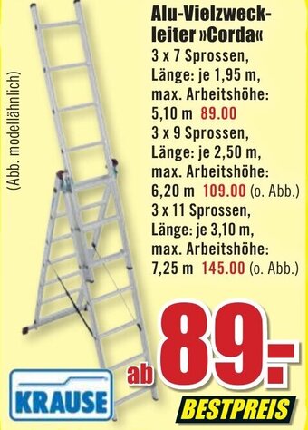 B1 Discount Baumarkt Krause Alu Vielzweckleiter ,,Corda" Angebot