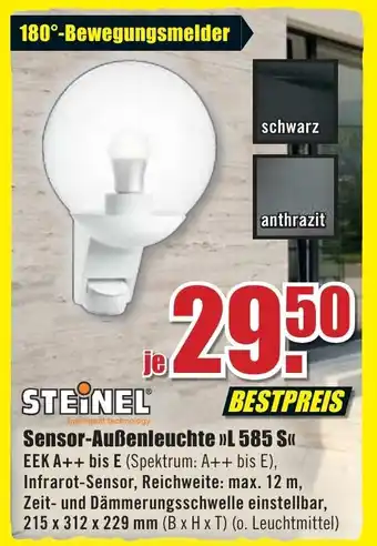 B1 Discount Baumarkt Steinel Sensor Außenleuchte ,,L 585 S" Angebot