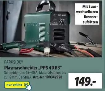 Lidl Parkside Plasmaschneider ,,PPS 40 B3" Angebot