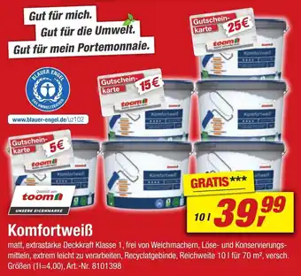 toom Baumarkt Komfortweiß 10 L Angebot