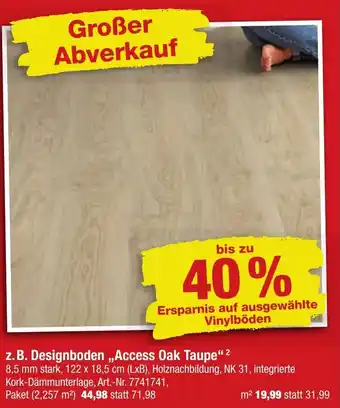 toom Baumarkt Designboden ,,Access Oak Taupe" Angebot