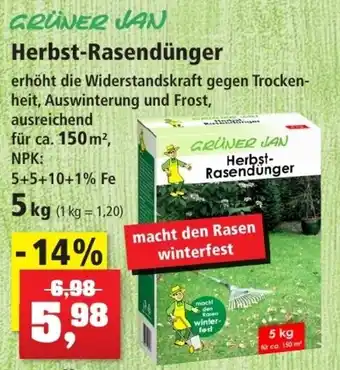 Thomas Philipps Grüner Jan Herbst Rasendünger 5 kg Angebot