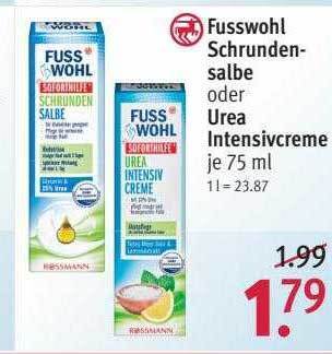 Rossmann Fusswohl schrundensalbe oder urea intensivcreme Angebot