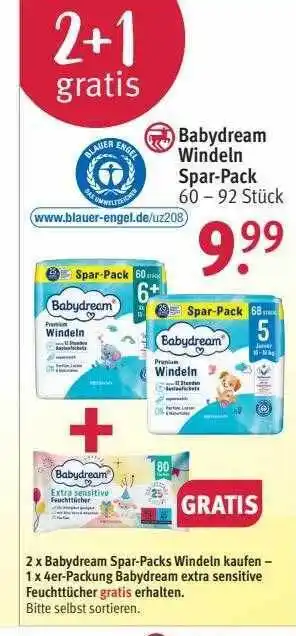 Rossmann Babydream windeln spar-pack Angebot