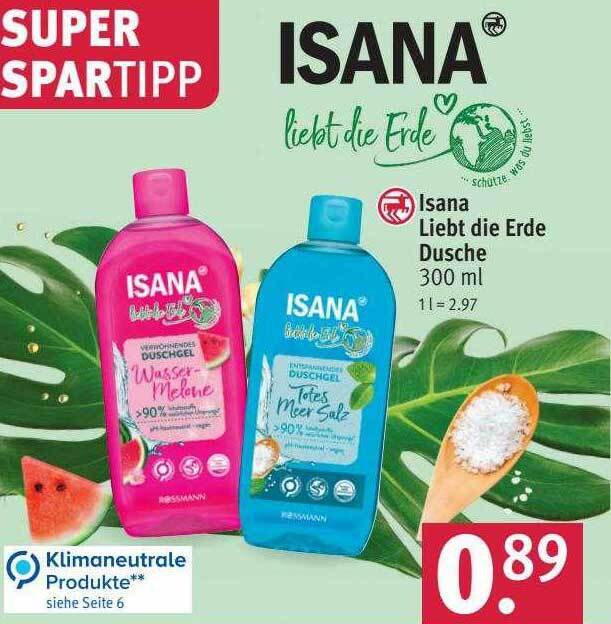 Isana liebt die erde dusche Angebot bei Rossmann