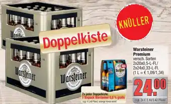 Profi Getränke Warsteiner Premium 2x20x0,5 L/2x24x0,33 L-Fl. Angebot