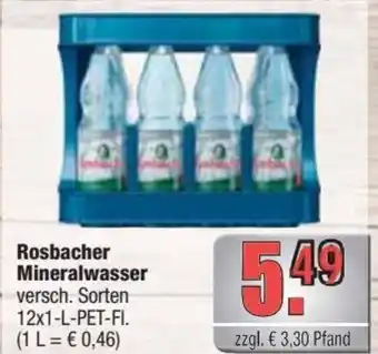 Profi Getränke Rosbacher Mineralwasser 12x1 L Angebot