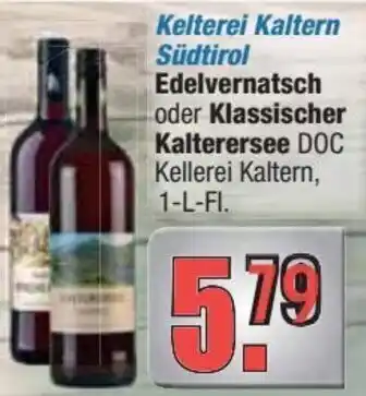 Profi Getränke Kelterei Kaltern Südtirol Edelvernatsch oder Klassischer Kalterersee 1 L Fl. Angebot