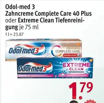 Rossmann Odol-med 3 zahncreme complete care 40 plus oder extreme clean tiefenreinigung Angebot