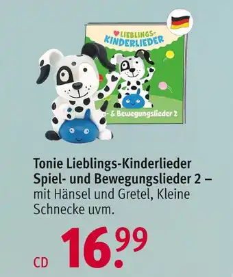 Rossmann Tonie lieblings-kinderlieder spiel- und bewegungslieder 2 Angebot