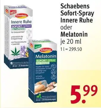 Rossmann Schaebens sofort-spray innere ruhe oder melatonin Angebot