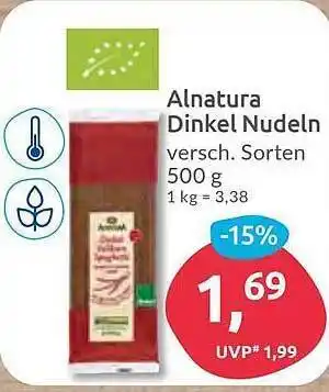 Budni Alnatura dinkel nudeln Angebot