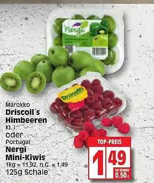 Edeka Driscoll's himbeeren oder nergi mini-kiwis Angebot